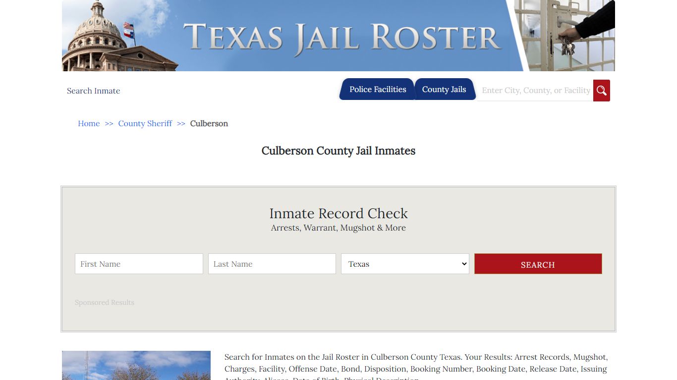 Culberson County Jail Inmates - Jail Roster Search