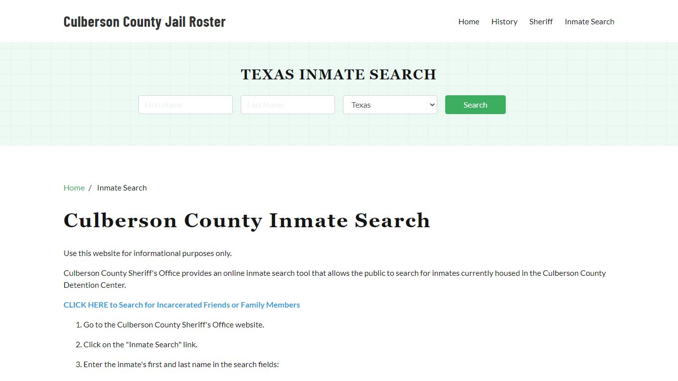 Culberson County, TX Detainee Lookup