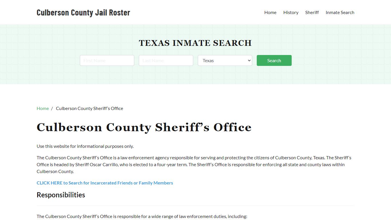 Culberson County Sheriff Office, TX, Arrest Warrants Search