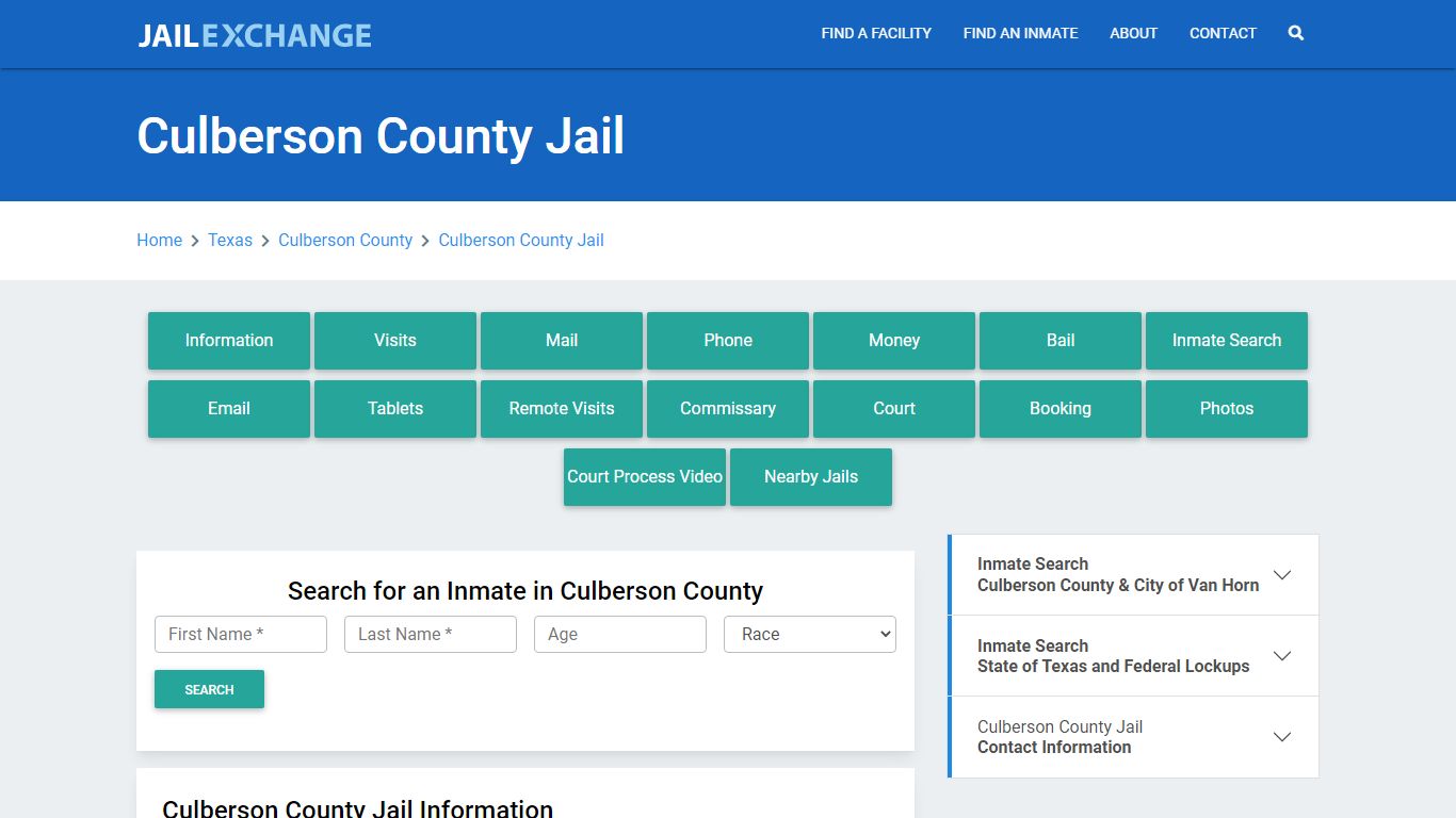 Culberson County Jail Roster Lookup, TX, Inmate Search